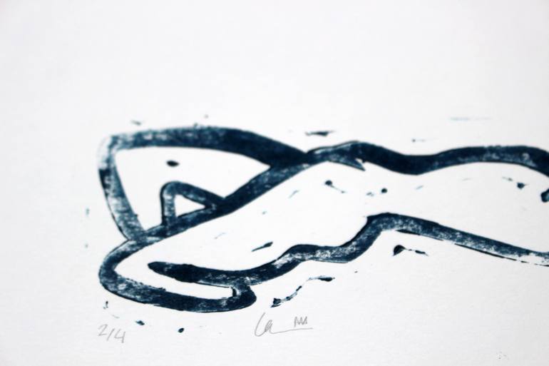 Original Abstract Nude Printmaking by Stephanie Larene
