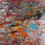 Refers to the words temporal or temporary;the work of art as an object structured in time.The second in the 9/11 Memorial Series.Painted on bare canvas,with a black frame.This is the only 9/11 painting offered for sale in the Gravity Wind Man series.It comes with a special bracket that gives it the image of hovering off the wall.