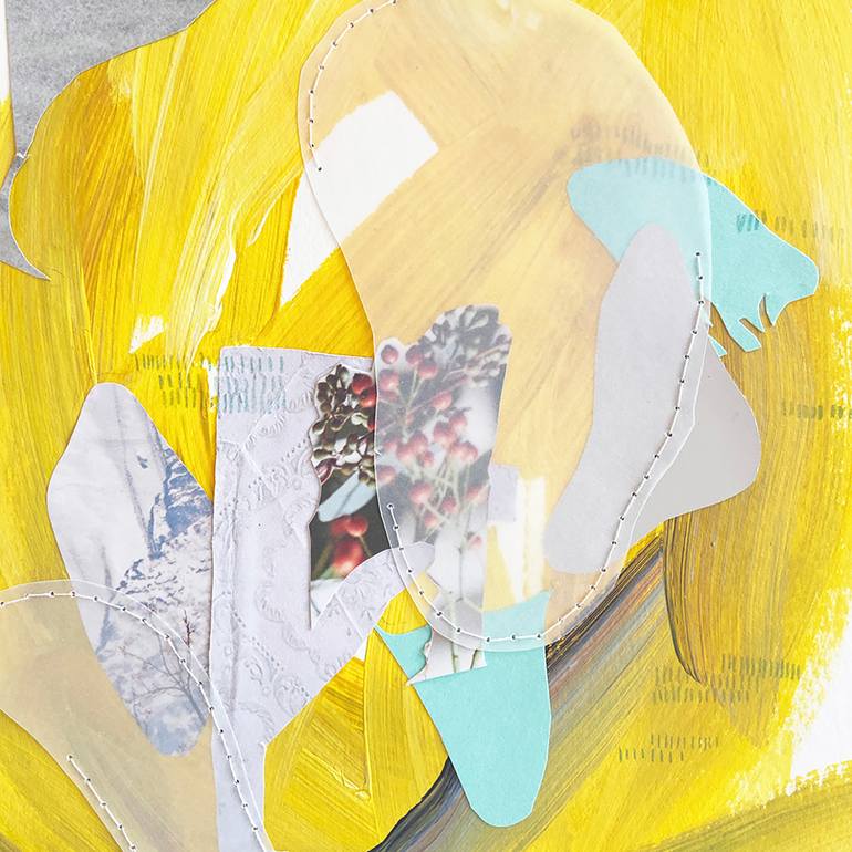 Original Abstract Expressionism Abstract Collage by Linden Eller