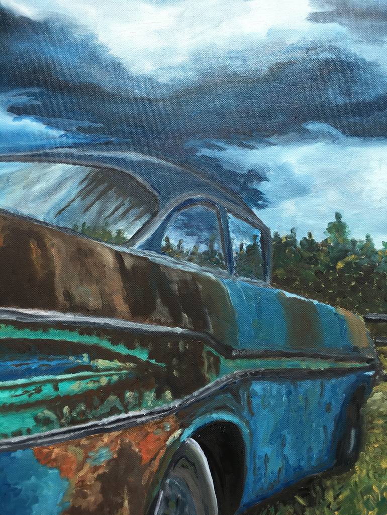 Old Abandoned Car Painting by Carmen Aurariu | Saatchi Art