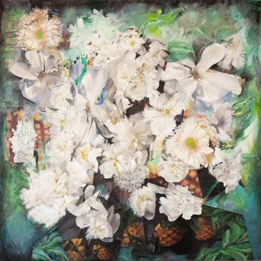 Original Modern Floral Collage by Carol Weinberg