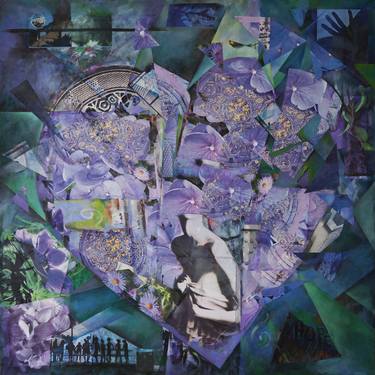 Original Cubism Love Collage by Carol Weinberg