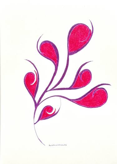 Print of Expressionism Floral Drawings by Dorota Anna Undrych