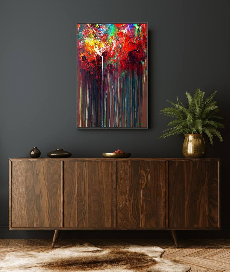 Original Abstract Floral Painting by Andrew Sechin