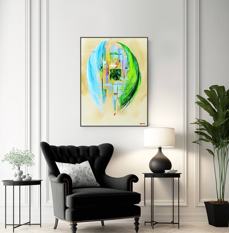 Original Conceptual Abstract Painting by Andrew Sechin