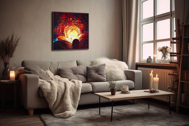 Original Abstract Floral Painting by Andrew Sechin