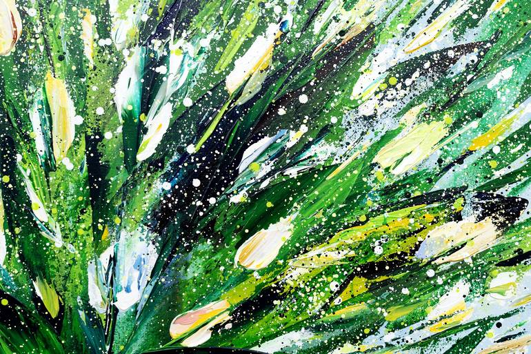 Original Abstract Floral Painting by Andrew Sechin