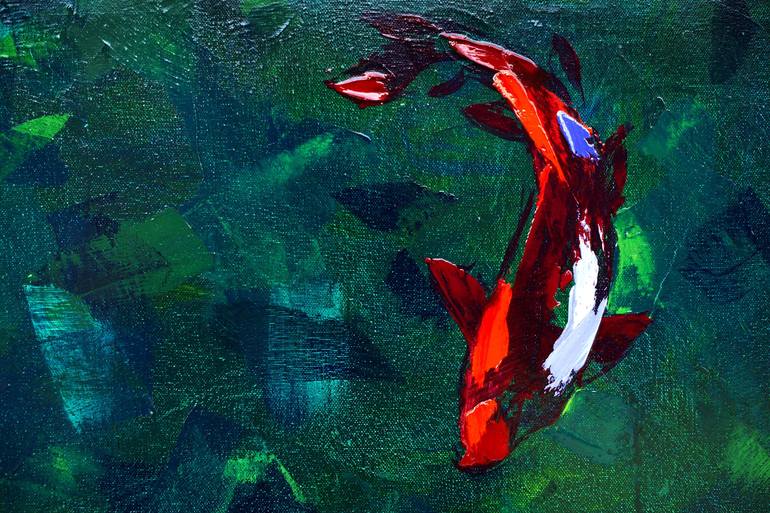 Original Abstract Fish Painting by Andrew Sechin