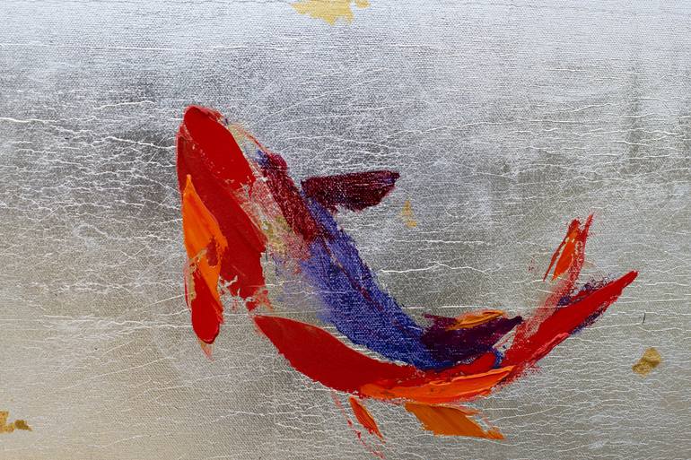 Original Abstract Fish Painting by Andrew Sechin