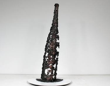 Pear Bottle - Sculpture bottle brandy metal lace steel and copper thumb