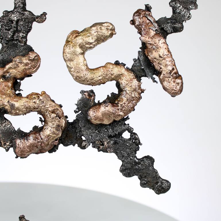Original Abstract Calligraphy Sculpture by Philippe Buil