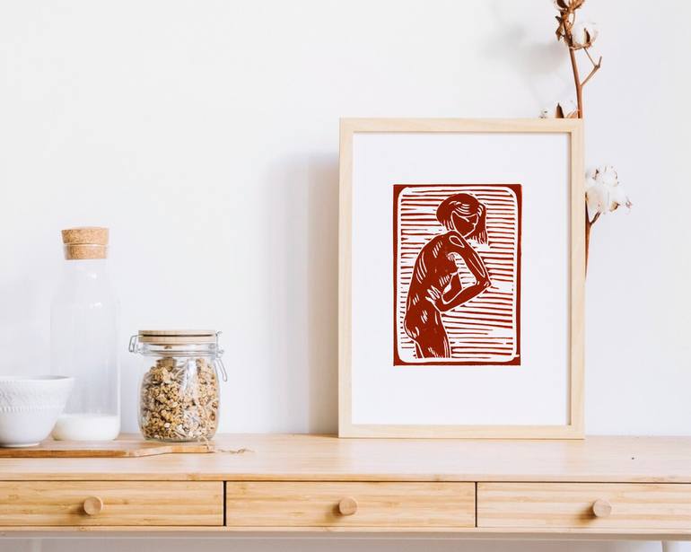 Original Conceptual Women Printmaking by Alona Parnevych