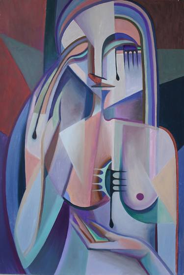 Print of Cubism Women Paintings by Anastasiia Kravchuk