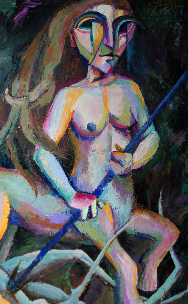Original Expressionism Fantasy Painting by Anastasiia Kravchuk