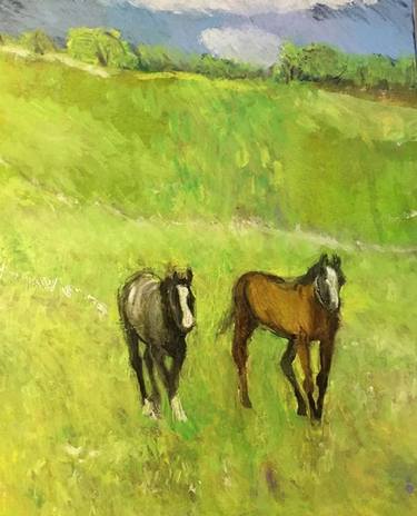 Original Expressionism Horse Paintings by Toni McNulty