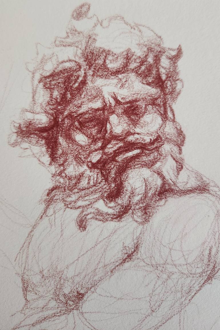 Original Contemporary People Drawing by Mersin Ulusoy Ozmete