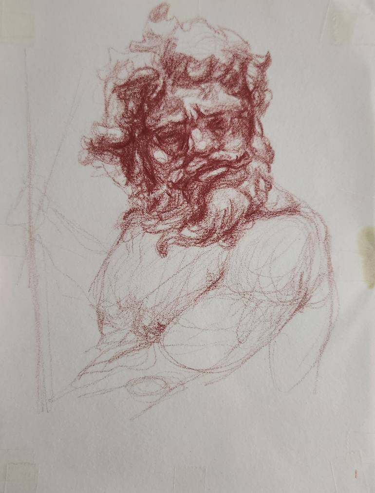 Original Contemporary People Drawing by Mersin Ulusoy Ozmete