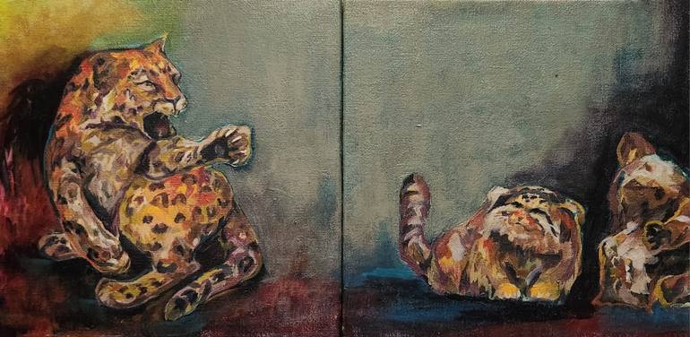 Original Expressionism Animal Painting by Mersin Ulusoy Ozmete