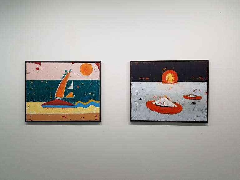 Original Abstract Seascape Painting by Anteo Gremi