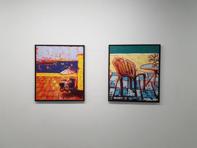 Original Art Deco Landscape Painting by Anteo Gremi