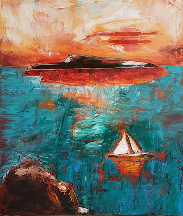 Print of Expressionism Seascape Paintings by Anteo Gremi
