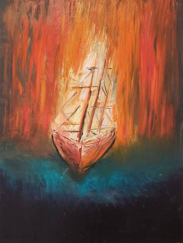 Original Abstract Boat Paintings by Anteo Gremi