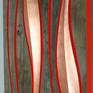 Art pieces utilizing reclaimed wood seem to be reasonably common, however, I wanted to try something different and incorporate some finesse into the finishing and shaping. I stumbled across some cypress at a nearby antique store and after considerable thought came up with this design.

The reclaimed sections juxtapose well with the sculpted copper-leafed sections and the orange edges really accentuate the curves.