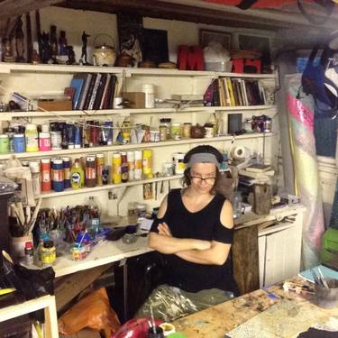 The artist in her workshop thumb