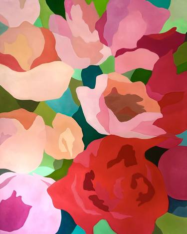 Original Abstract Expressionism Botanic Paintings by Neicy Frey