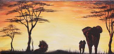 The evening in the savanna thumb