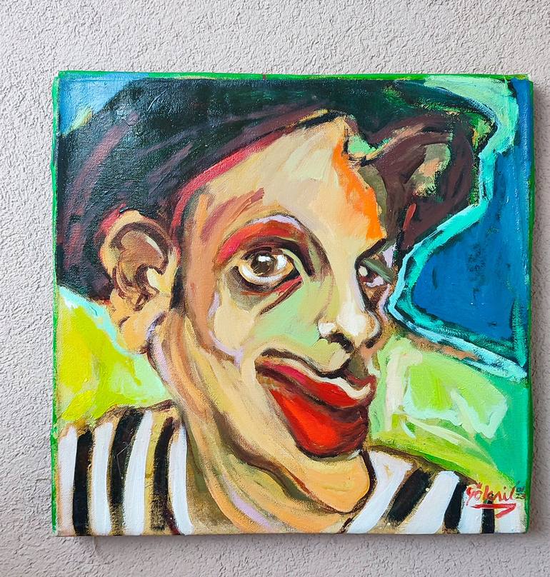 Original Expressionism Portrait Painting by Göknil Gümüş Sungurtekin