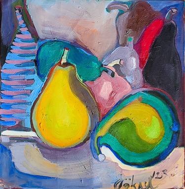 Original Expressionism Food Paintings by Göknil Gümüş Sungurtekin