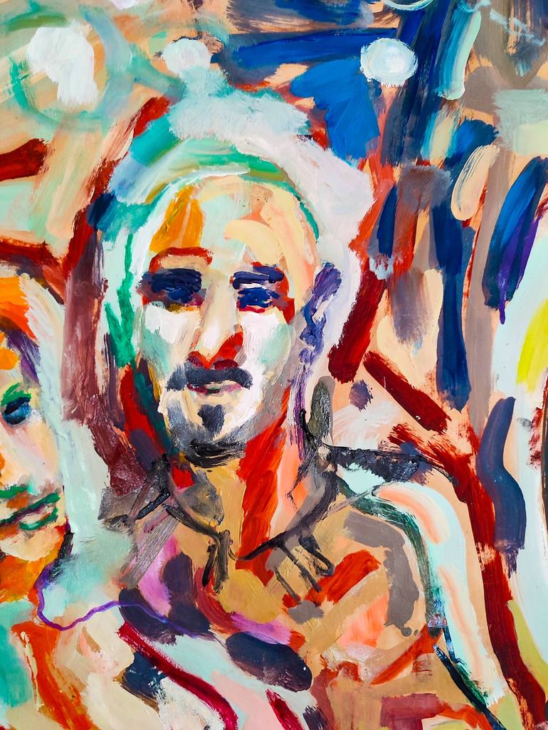 Original Abstract Expressionism People Painting by Göknil Gümüş Sungurtekin