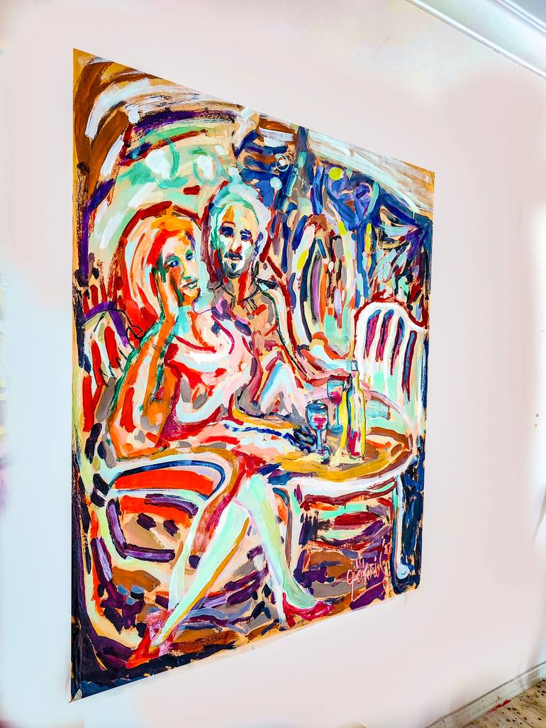 Original Abstract Expressionism People Painting by Göknil Gümüş Sungurtekin