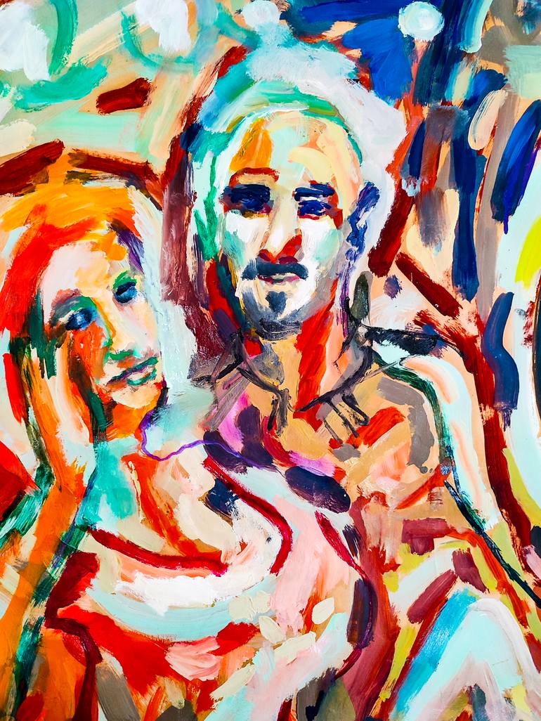 Original Abstract Expressionism People Painting by Göknil Gümüş Sungurtekin
