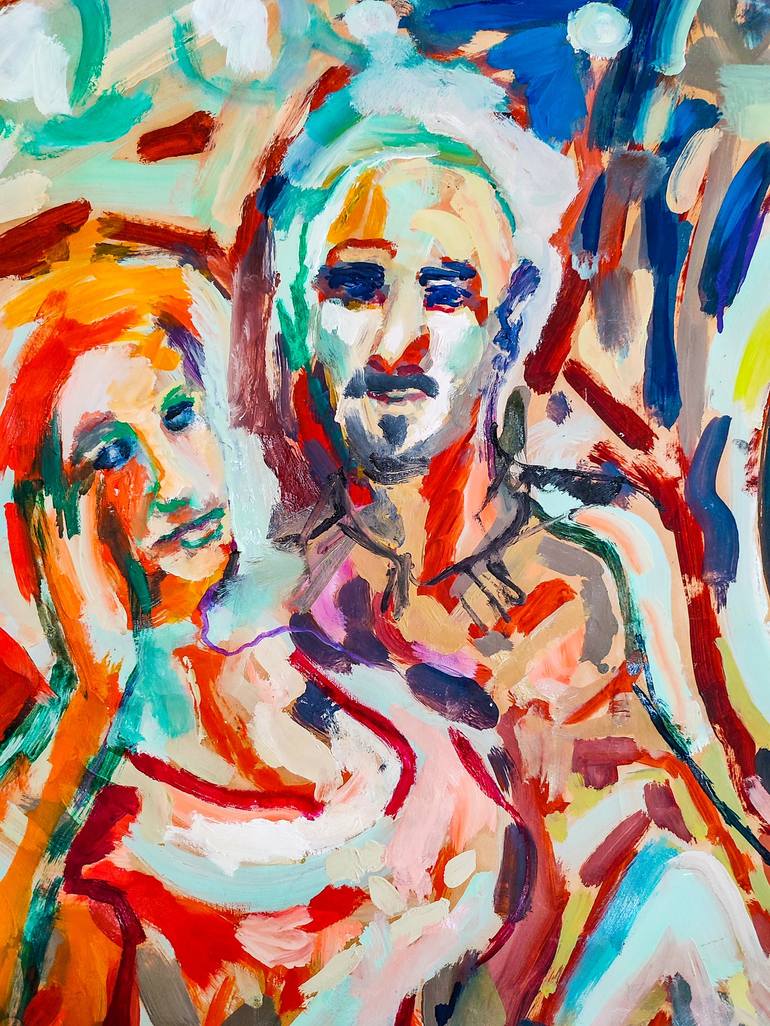 Original Abstract Expressionism People Painting by Göknil Gümüş Sungurtekin
