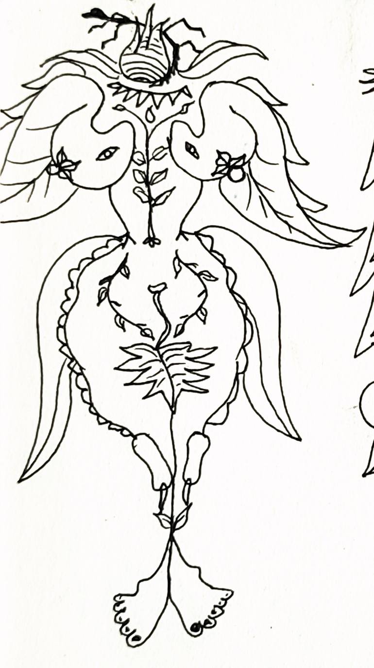 Original Conceptual Love Drawing by Göknil Gümüş Sungurtekin
