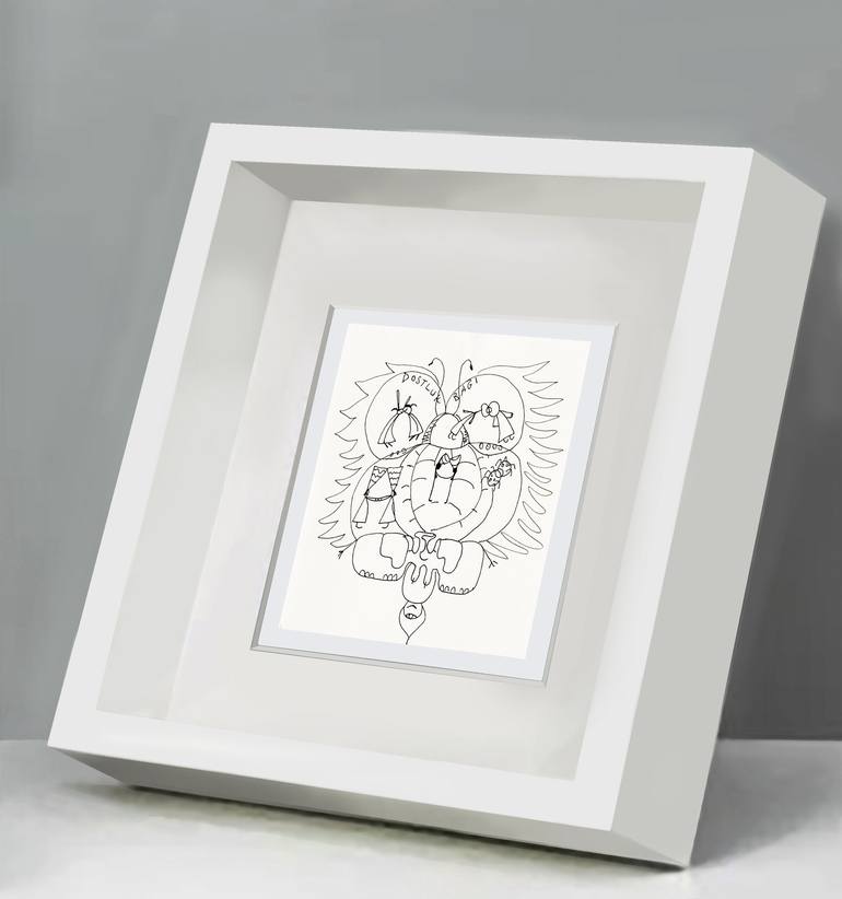 Original Minimalism Animal Drawing by Göknil Gümüş Sungurtekin