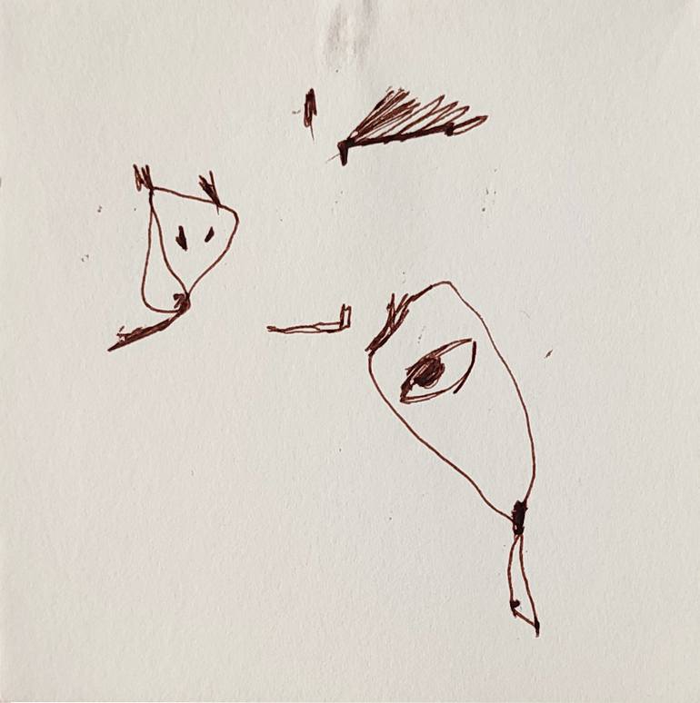 Original Symbolism Children Drawing by Göknil Gümüş Sungurtekin