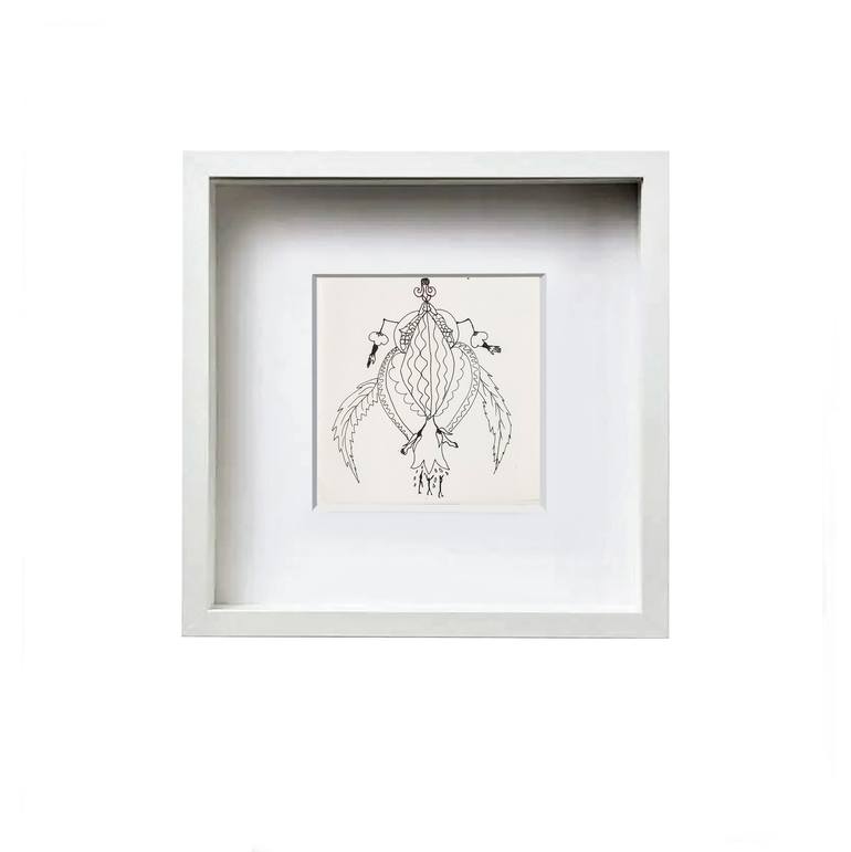 Original Art Deco Nature Drawing by Göknil Gümüş Sungurtekin