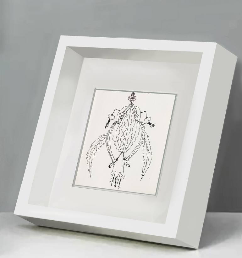 Original Art Deco Nature Drawing by Göknil Gümüş Sungurtekin