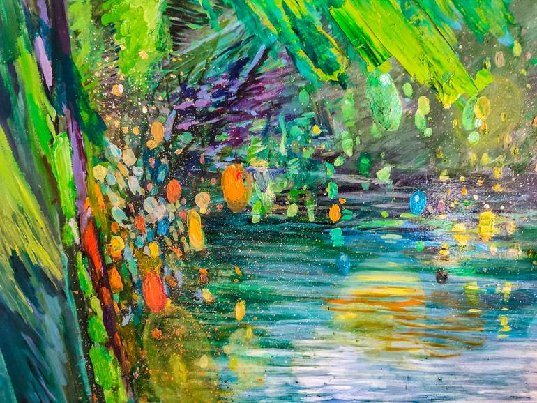 Original Expressionism Garden Painting by Göknil Gümüş Sungurtekin