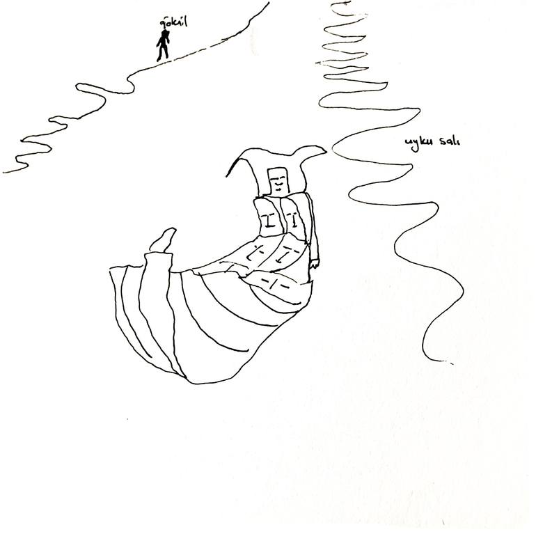 Original Expressionism Travel Drawing by Göknil Gümüş Sungurtekin