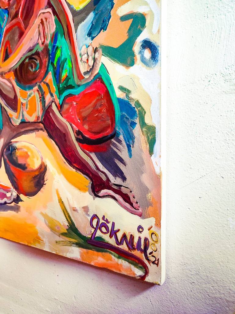 Original Expressionism People Painting by Göknil Gümüş Sungurtekin