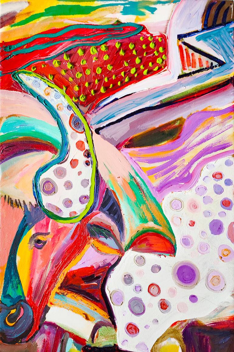 Original Expressionism Animal Painting by Göknil Gümüş Sungurtekin