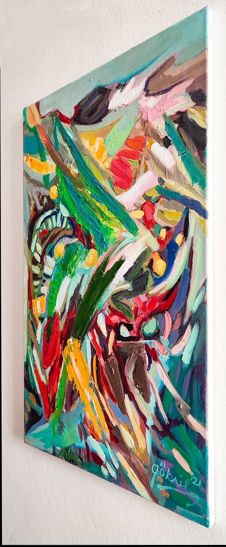 Original Expressionism Abstract Painting by Göknil Gümüş Sungurtekin