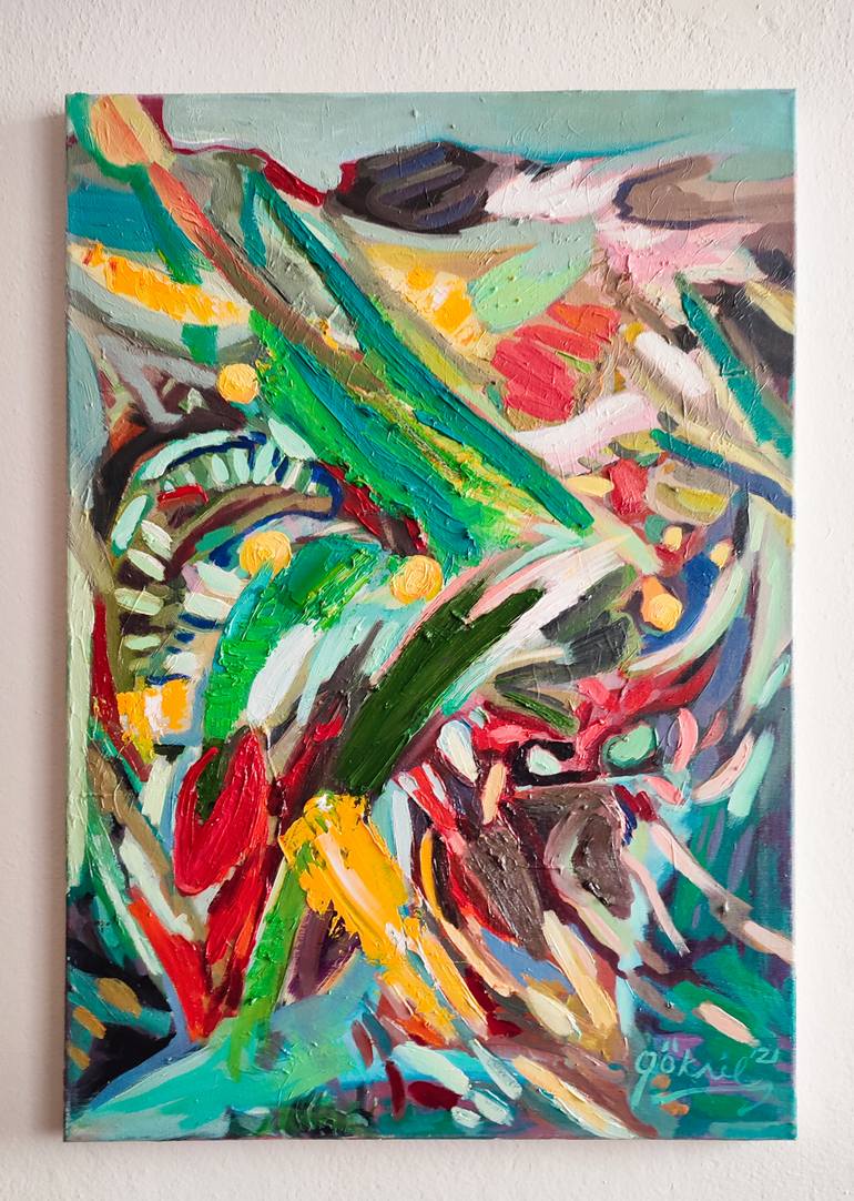 Original Expressionism Abstract Painting by Göknil Gümüş Sungurtekin
