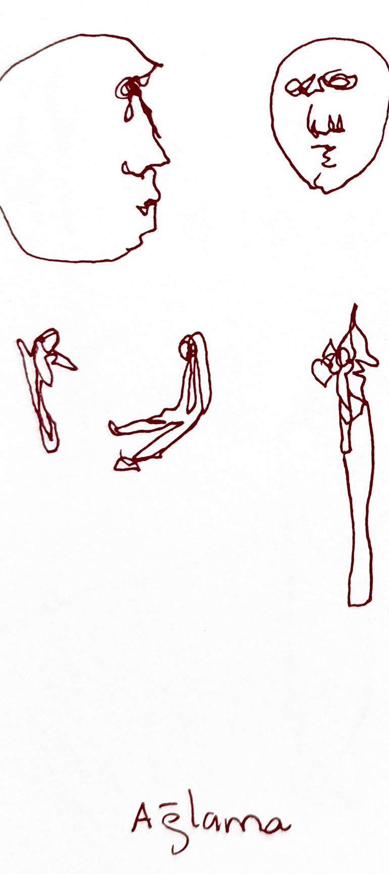 Original Symbolism People Drawing by Göknil Gümüş Sungurtekin