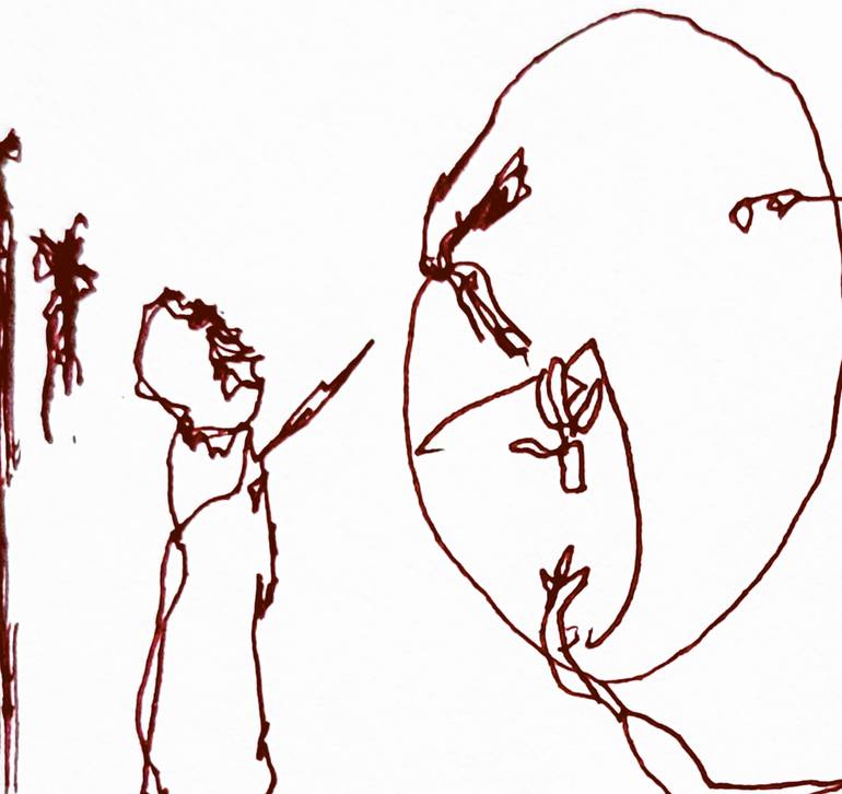 Original Minimalism Health & Beauty Drawing by Göknil Gümüş Sungurtekin