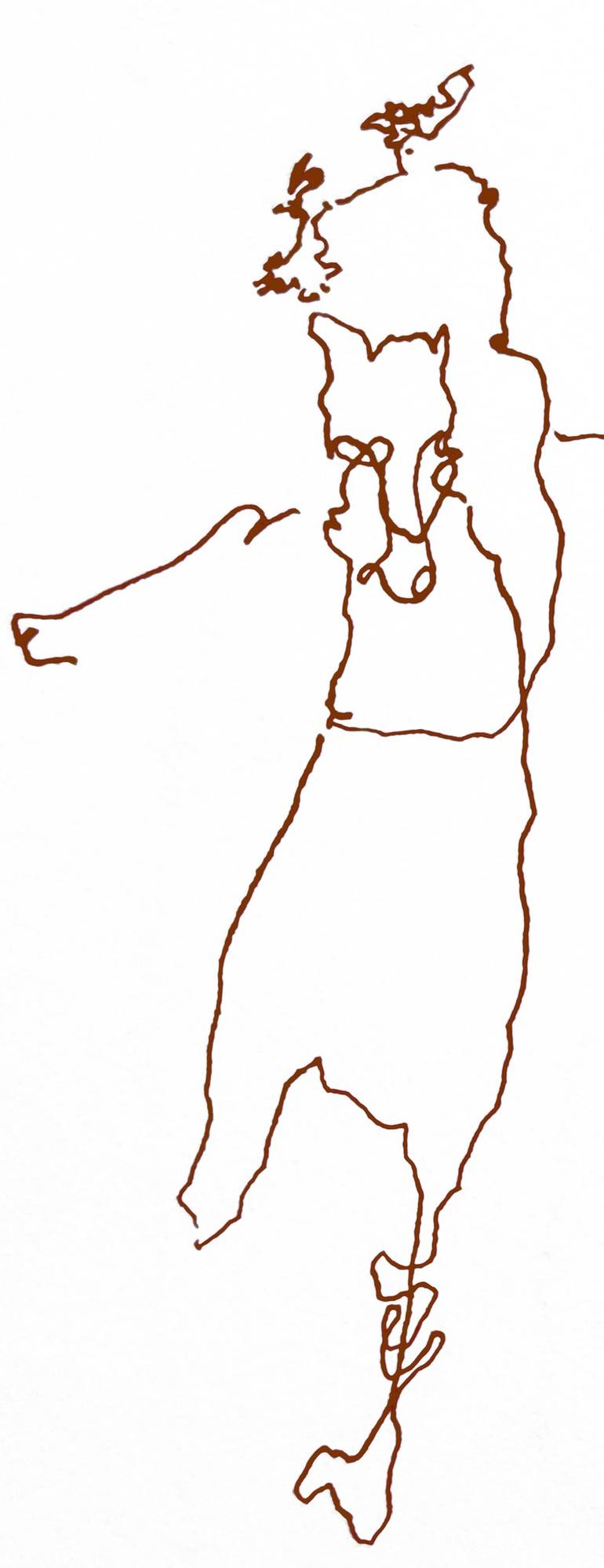 Original Expressionism People Drawing by Göknil Gümüş Sungurtekin